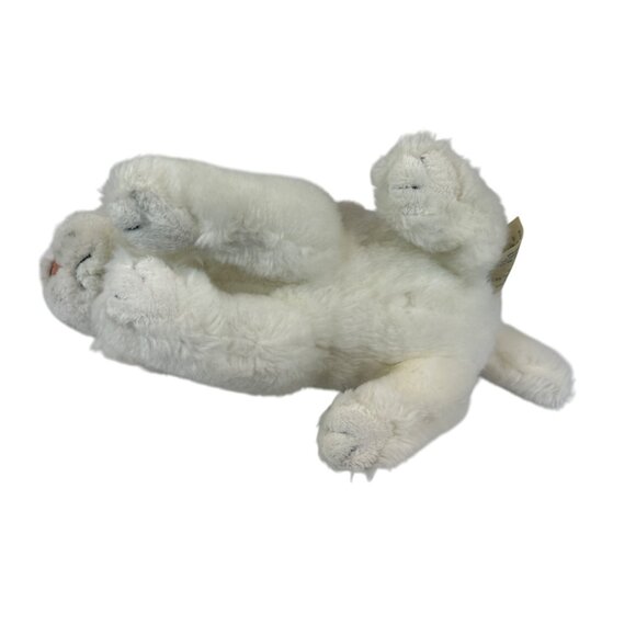 Stuffed White Tiger Plush Toy With Black Stripes and Blue Eyes Baby - Picture 5 of 9